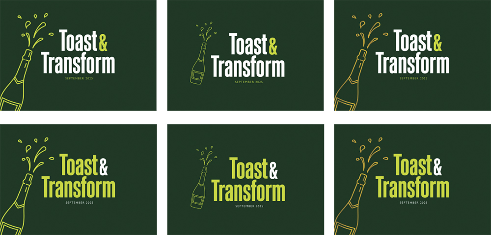 Initial logo ideas for the Waitrose Taste & Transform logo lockup