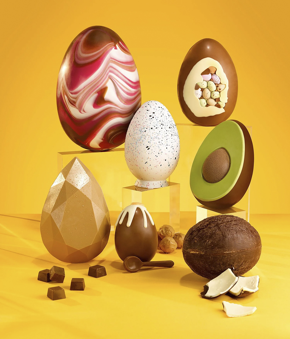 A studio photo of Waitrose Easter eggs