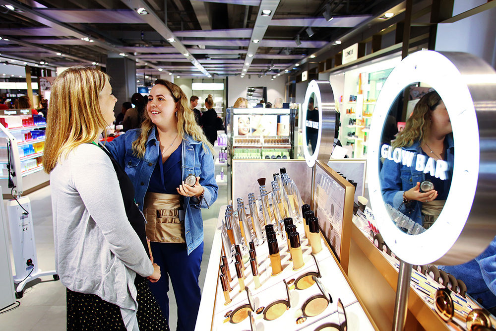A photo of a makeup counter in John Lewis