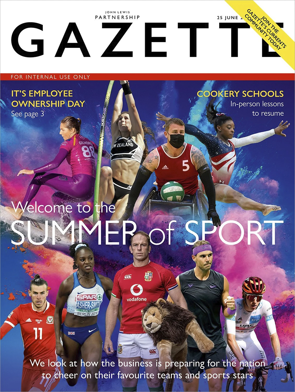 An illustrated sports cover of the Gazette