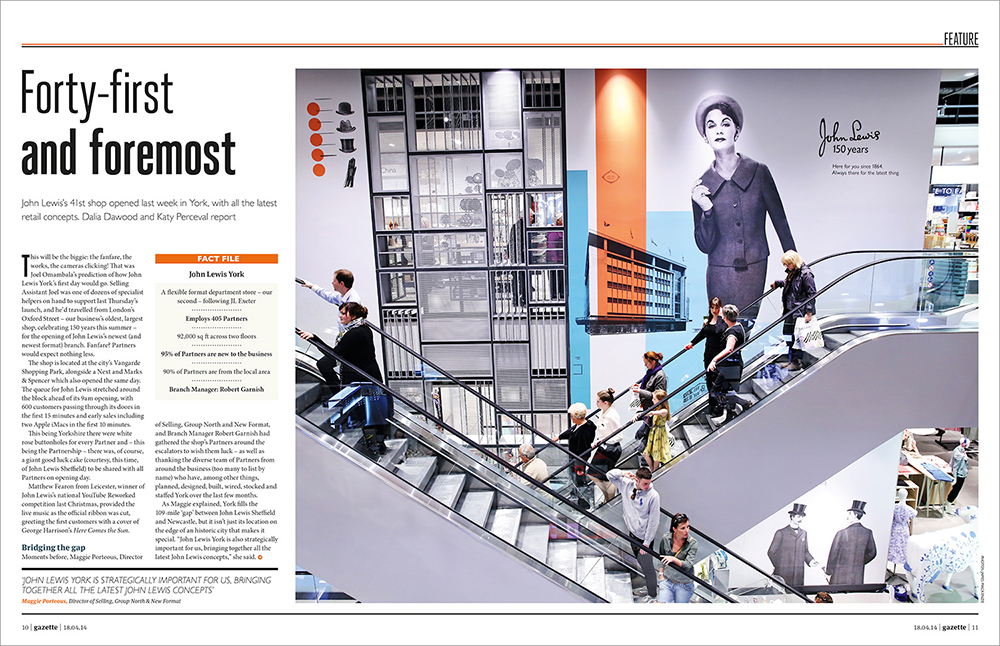 A Gazette spread about the opening of JL York