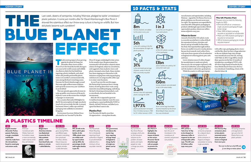 A Gazette spread about the issue of plastics usage