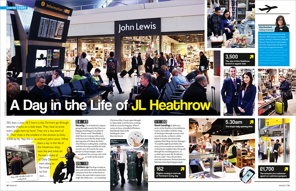 A Gazette spread about John Lewis Heathrow