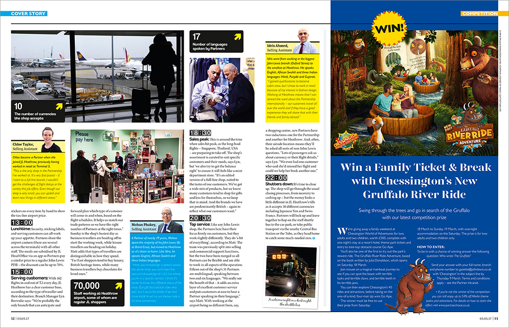 A Gazette spread about John Lewis Heathrow