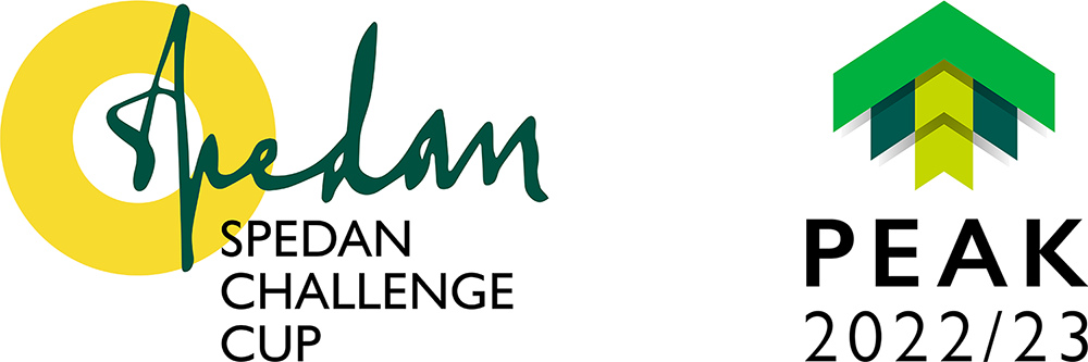 Logos for the JLP Spedan Challenge Cup competition and Peak trading period