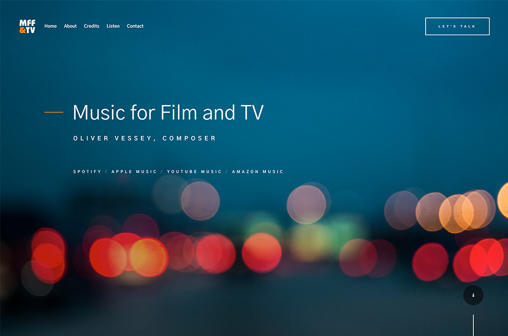 Website for composer Oliver Vessey