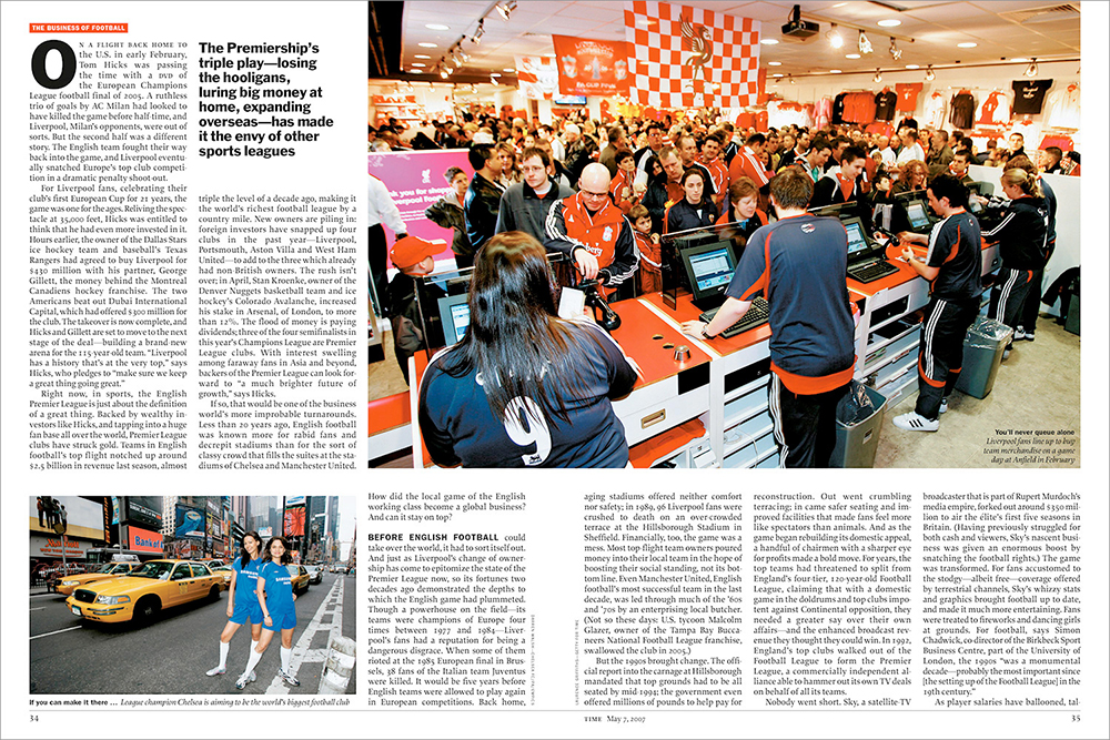 A Time spread about the growth of English football
