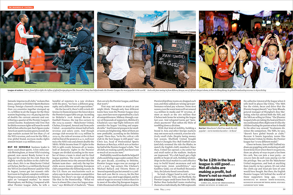 A Time spread about the growth of English football