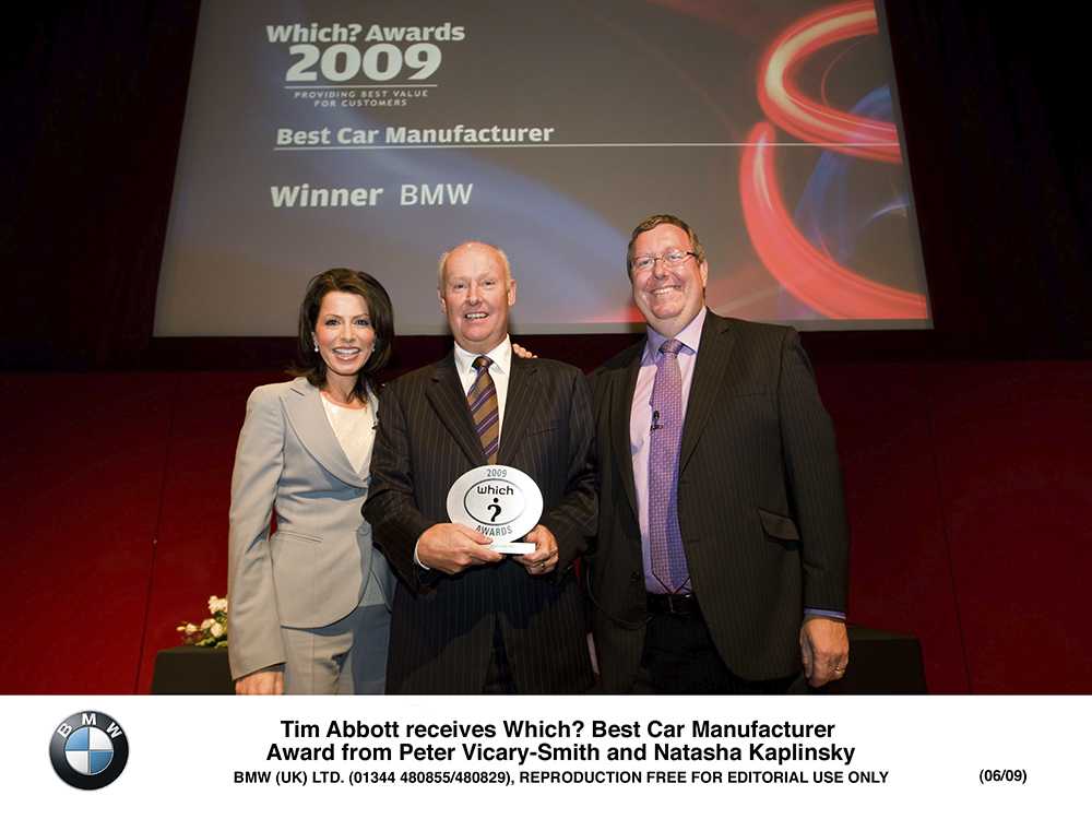 A Which? Awards photo of BMW winning car manufacturer of the year